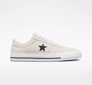 Converse CONS One Star Pro Ruskind Skate Sko Hvide Sort | CV-631IVZ