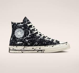 Converse Chuck 70 Archive Paint Splatter Sneakers High Sort Grå | CV-012GHM