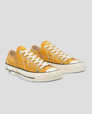 Converse Chuck 70 Archive Print Paint Splatter Sneakers Low Gul | CV-263QYX