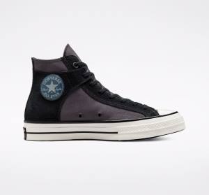 Converse Chuck 70 Crafted Canvas Sneakers High Sort Hvide | CV-156KNV