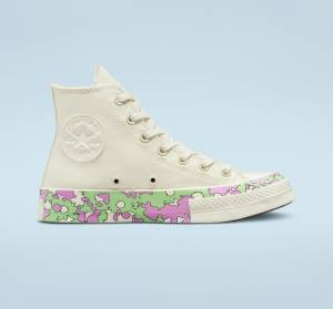 Converse Chuck 70 Crafted Florals Sneakers High Lyserød Lysegrøn | CV-052DEN