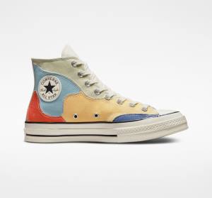 Converse Chuck 70 Crafted Patchwork Sneakers High Olivengrøn Blå | CV-098IZF