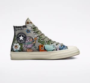 Converse Chuck 70 Floral Sneakers High Olivengrøn Flerfarvede | CV-081RWD