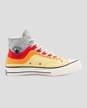 Converse Chuck 70 Nor'Easter Felted Layered Sneakers High Grå Rød Gul | CV-941OGZ