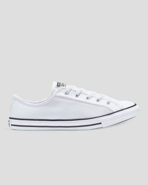 Converse Chuck Taylor All Star Dainty Læder Sneakers Low Hvide | CV-310JAV