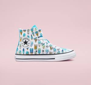 Converse Chuck Taylor All Star Easy-On Frozen Treats Sneakers High Hvide Blå Lysegrøn | CV-254YGZ