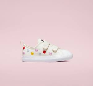 Converse Chuck Taylor All Star Easy-On Floral Embroidery Sneakers Low Hvide Hvide | CV-960ZSK