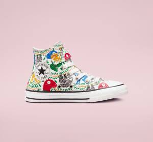 Converse Chuck Taylor All Star Easy-On Multicolored Animals Sneakers High Hvide Flerfarvede Sort | CV-827IST