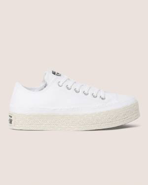 Converse Chuck Taylor All Star Espadrillos Platform Sneakers Low Hvide | CV-720CSQ