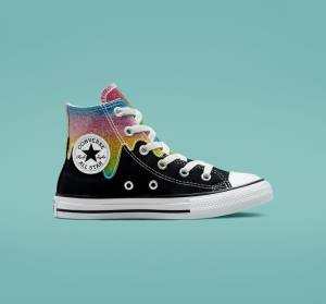 Converse Chuck Taylor All Star Glitter Drip Sneakers High Sort Beige Hvide Lyserød | CV-860IOL