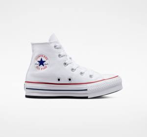 Converse Chuck Taylor All Star Lift Platform Sneakers High Hvide Mørkerød Mørkeblå | CV-104OEV