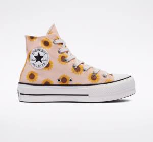 Converse Chuck Taylor All Star Lift Platform Summer Spirit Sneakers High Rød Hvide | CV-631KHU