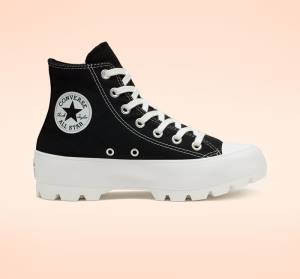 Converse Chuck Taylor All Star Lugged Sneakers High Sort Hvide | CV-507NXM