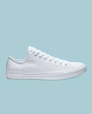 Converse Chuck Taylor All Star Læder Sneakers Low Hvide | CV-359GMA