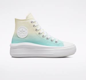 Converse Chuck Taylor All Star Move Platform Ombre Sneakers High Hvide | CV-024BYK