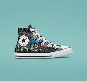 Converse Chuck Taylor All Star Plants Sneakers High Sort Lysegrøn Hvide | CV-482NKZ