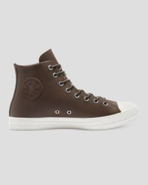 Converse Chuck Taylor All Star Seasonal Læder Sneakers High Brune | CV-709XRO