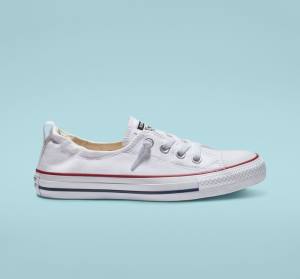 Converse Chuck Taylor All Star Shoreline White Slip On Sneakers Low Hvide | CV-483QBU