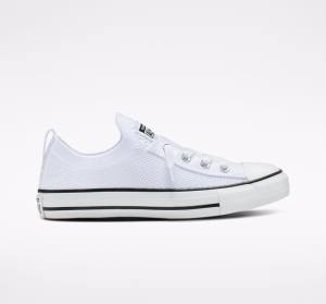 Converse Chuck Taylor All Star Shoreline Knit Slip Sneakers Low Hvide Sort Hvide | CV-639YIS