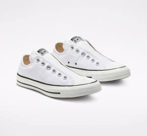 Converse Chuck Taylor All Star Slip Sneakers Low Hvide Sort Hvide | CV-523GPY