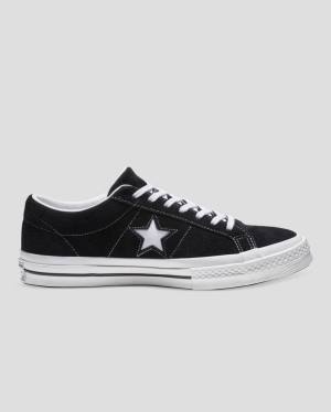 Converse One Star Premium Ruskind Sneakers Low Sort | CV-846XYO