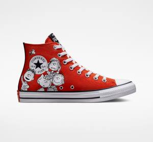 Converse Peanuts Chuck Taylor All Star Sneakers High Rød Sort Hvide | CV-046HQN