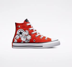 Converse Peanuts Chuck Taylor All Star Sneakers High Rød Sort Hvide | CV-682SIU