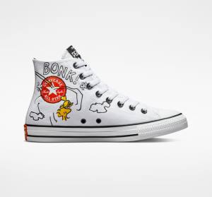 Converse Peanuts Chuck Taylor All Star Sneakers High Hvide Sort Rød | CV-961QKW