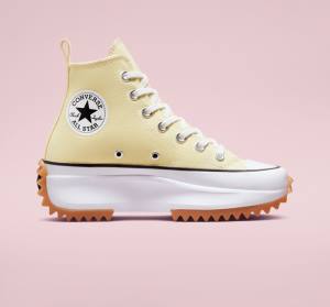 Converse Run Star Hike Platform Seasonal Color Sneakers High Citron Sort Hvide | CV-417YCV