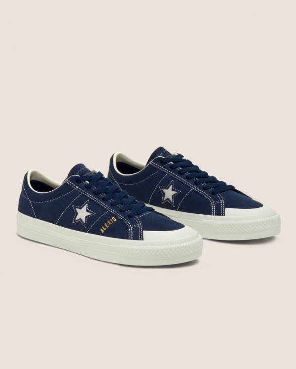 Converse CONS Alexis Sablone One Star Pro Ruskind Sneakers Low Blå | CV-713XAE