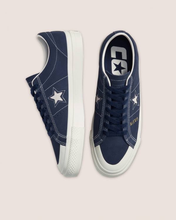 Converse CONS Alexis Sablone One Star Pro Ruskind Sneakers Low Blå | CV-713XAE