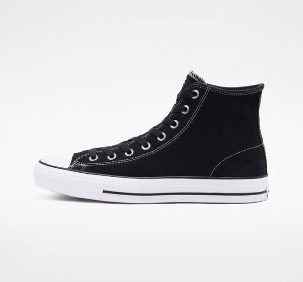 Converse CONS Chuck Taylor All Star Pro Ruskind Skate Sko Sort Hvide | CV-068KGM