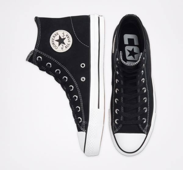 Converse CONS Chuck Taylor All Star Pro Ruskind Skate Sko Sort Hvide | CV-068KGM