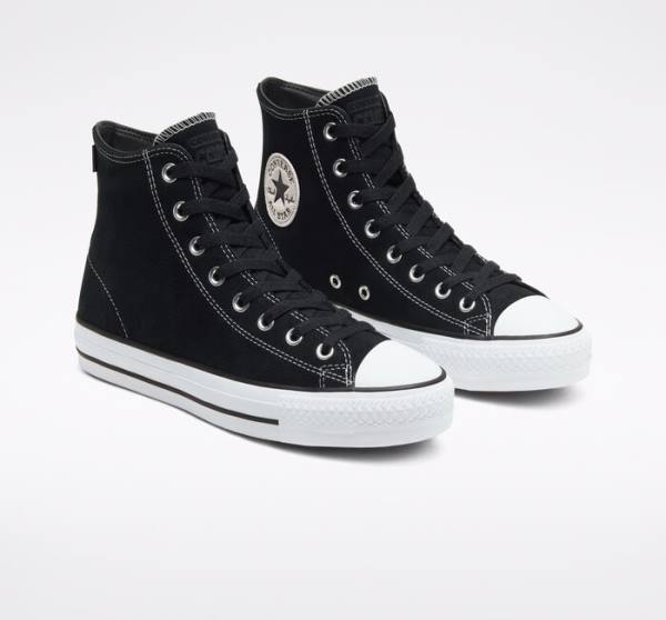 Converse CONS Chuck Taylor All Star Pro Ruskind Skate Sko Sort Hvide | CV-068KGM