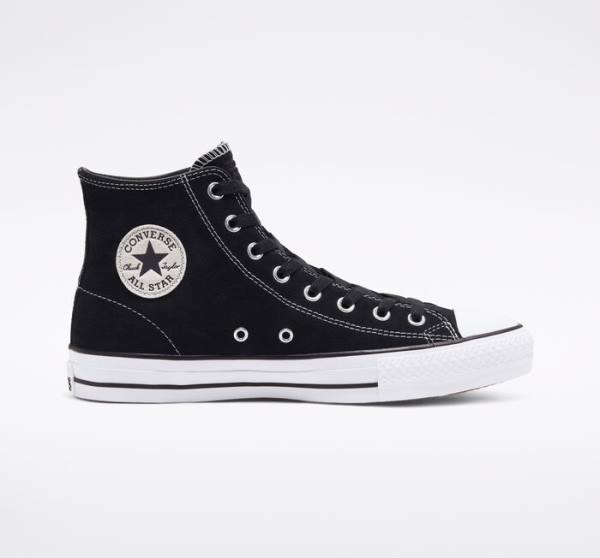 Converse CONS Chuck Taylor All Star Pro Ruskind Skate Sko Sort Hvide | CV-068KGM