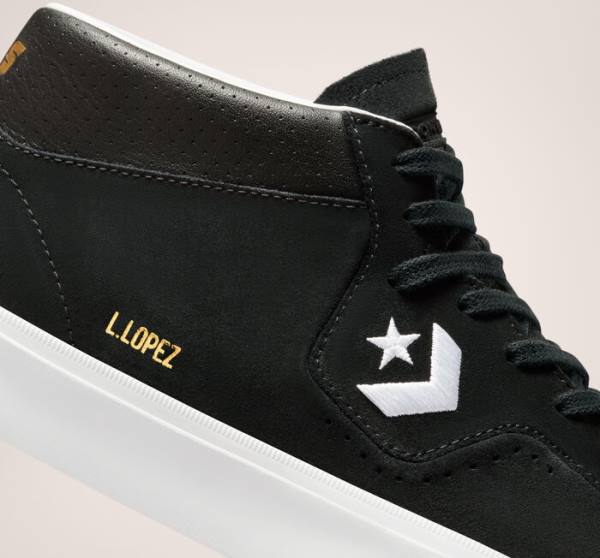 Converse CONS Louie Lopez Pro Mid Skate Sko Sort Hvide | CV-481PCI