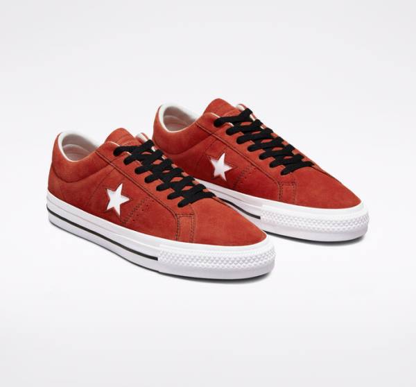 Converse CONS One Star Pro Ruskind Skate Sko Sort Hvide | CV-239VUT