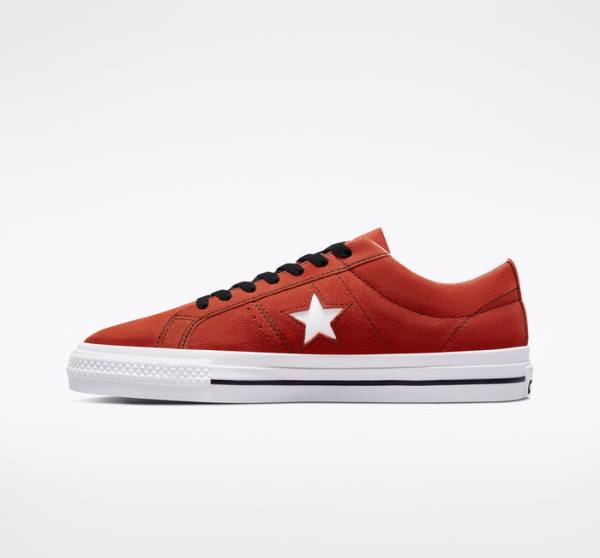 Converse CONS One Star Pro Ruskind Skate Sko Sort Hvide | CV-239VUT