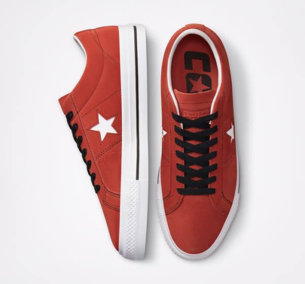 Converse CONS One Star Pro Ruskind Skate Sko Sort Hvide | CV-239VUT