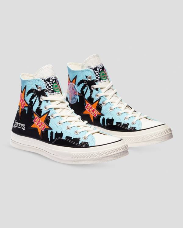 Converse Chinatown Market Chuck 70 Specialty Sneakers High Sort Blå | CV-703JIL