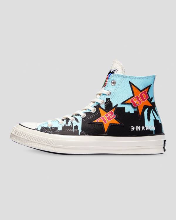 Converse Chinatown Market Chuck 70 Specialty Sneakers High Sort Blå | CV-703JIL