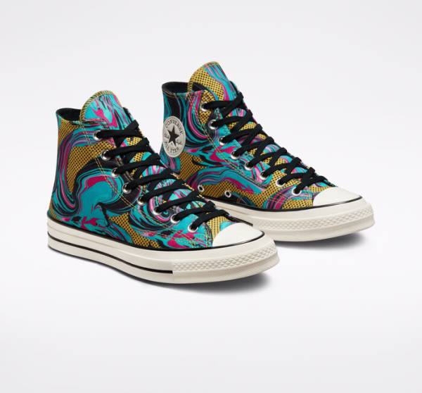 Converse Chuck 70 '90s Marbled Sneakers High Turkis | CV-238GTB