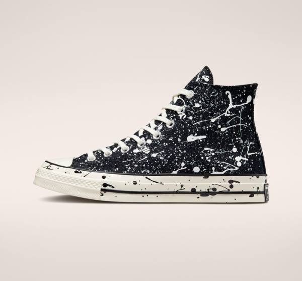 Converse Chuck 70 Archive Paint Splatter Sneakers High Sort Grå | CV-012GHM