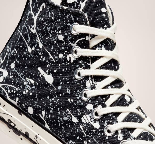 Converse Chuck 70 Archive Paint Splatter Sneakers High Sort Grå | CV-012GHM