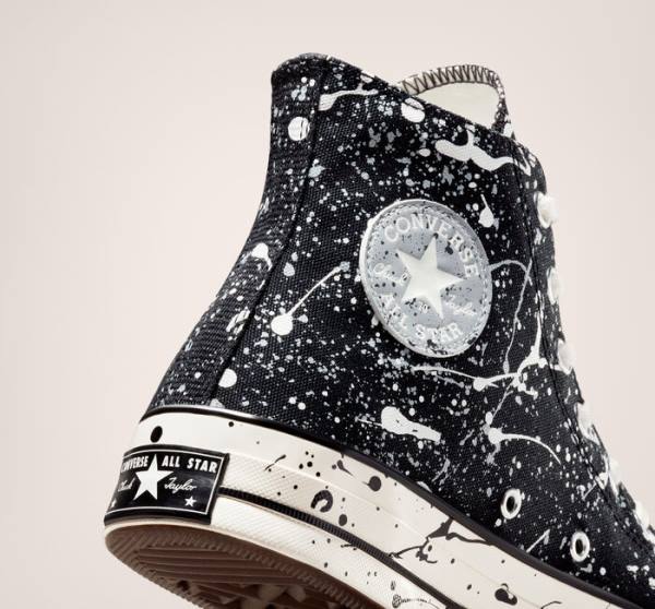 Converse Chuck 70 Archive Paint Splatter Sneakers High Sort Grå | CV-012GHM