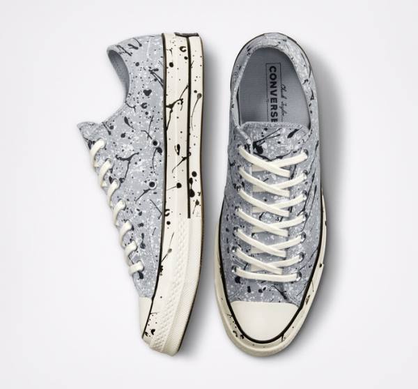 Converse Chuck 70 Archive Paint Splatter Sneakers Low Grå Sort Hvide | CV-253SVW