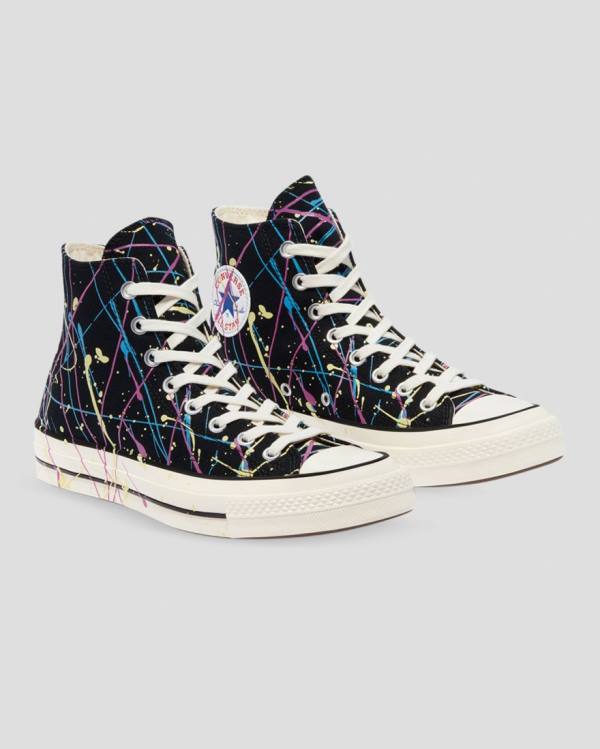 Converse Chuck 70 Archive Print Paint Splatter Sneakers High Sort | CV-021IDW