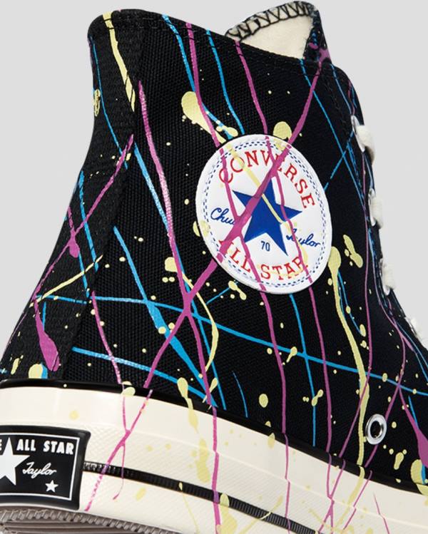 Converse Chuck 70 Archive Print Paint Splatter Sneakers High Sort | CV-021IDW