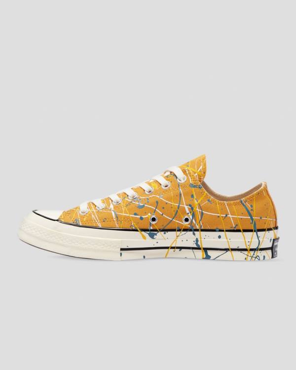 Converse Chuck 70 Archive Print Paint Splatter Sneakers Low Gul | CV-263QYX