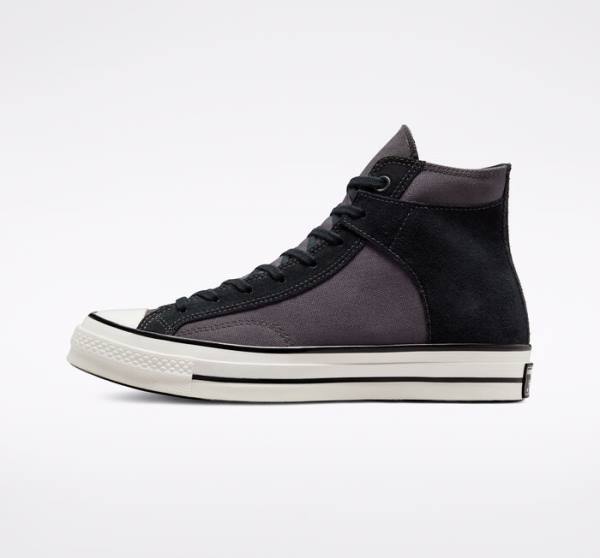 Converse Chuck 70 Crafted Canvas Sneakers High Sort Hvide | CV-156KNV